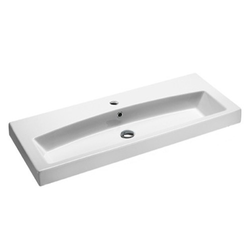 Bathroom Sink, GSI 752311, Rectangular White Ceramic Wall Mounted, Vessel, or Self Rimming Bathroom Sink 752311