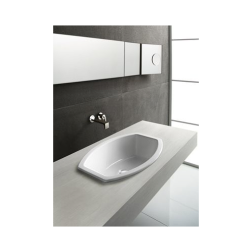 Bathroom Sink, GSI 755411, Oval-Shaped White Ceramic Self-Rimming Bathroom Sink 755411