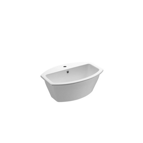 Bathroom Sink, GSI 755511, Oval-Shaped White Ceramic Self-Rimming Bathroom Sink 755511