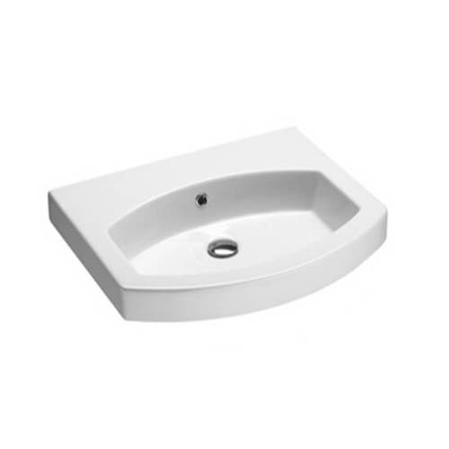 Bathroom Sink, GSI 758311, Curved White Ceramic Wall Mounted, Vessel, or Self Rimming Bathroom Sink 758311