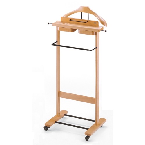 Valet Stand, Aris 113-N, Natural Wood Valet Stand With Tray 113-N