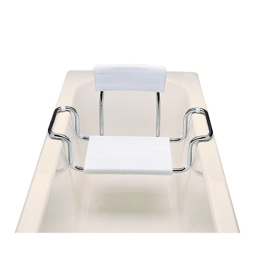 Bath Chair, Aris 2114, White Polypropylene Bathtub Seat with Back 2114