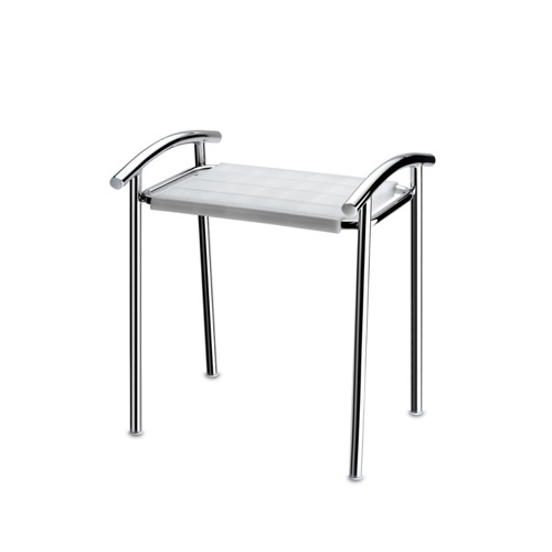 Bathtub Stool, Aris 2116, 19 Inch Tall White Polypropylene Bathroom stool 2116
