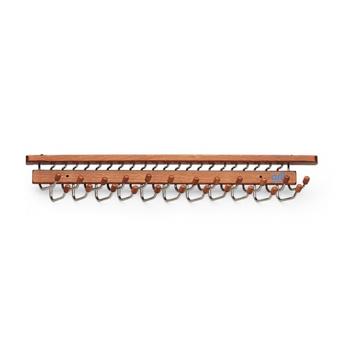 Storage Hook, Aris 417-23-C, Cherry Wood 16 Inch Tie Belt or Necklace Rack with 23 Hook(s) 417-23-C