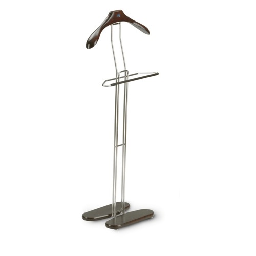 Valet Stand, Aris 471-W, Chromed Steel Wenge Wood Valet Stand 471-W