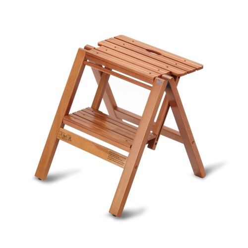 Step Stool, Aris 912L-C, Cherry Folding Beech Wood Stepladder/Stool 912L-C