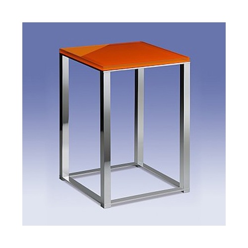 Bathroom Stool, Windisch 40240, Bathroom Stool with Orange Glass Top 40240
