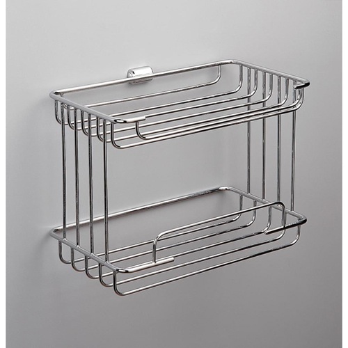 Shower Basket, Windisch 85100D, Double Tier Towel Basket or Shelf in Gold 85100D