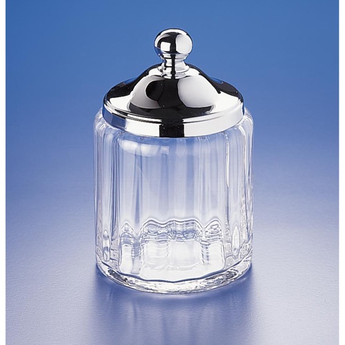 Bathroom Jar, Windisch 88114D, Clear Crystal Glass Cotton Balls Jar 88114D