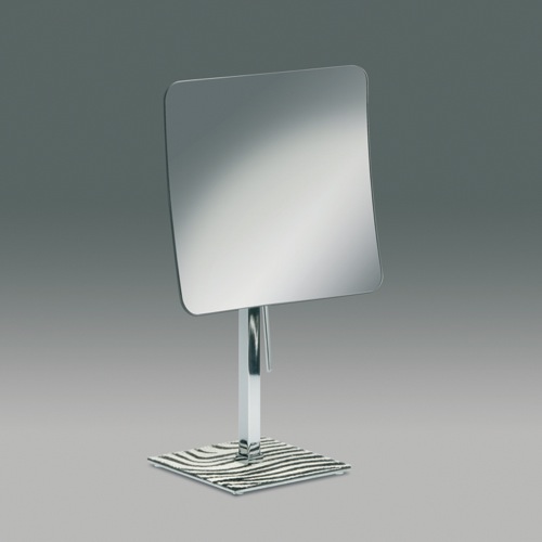 Makeup Mirror, Windisch 99227Z, Chrome 3x Pedestal Magnifying Mirror with Zebra Design 99227Z