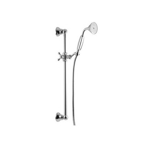 Hand Held Shower, FIma S2044/2, Classic Brass Sliding Rail With Brass Hand Shower S2044/2