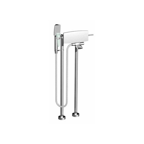 Tub Filler, Fima S3654/4 CR, Floor Mounted Polished Chrome Bath Faucet With Hand Shower Set S3654/4 CR