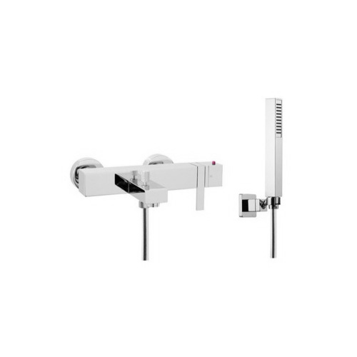 Tub Filler, Fima S4044, Wall Mounted Thermostatic Bath Mixer With Hand Shower Set S4044