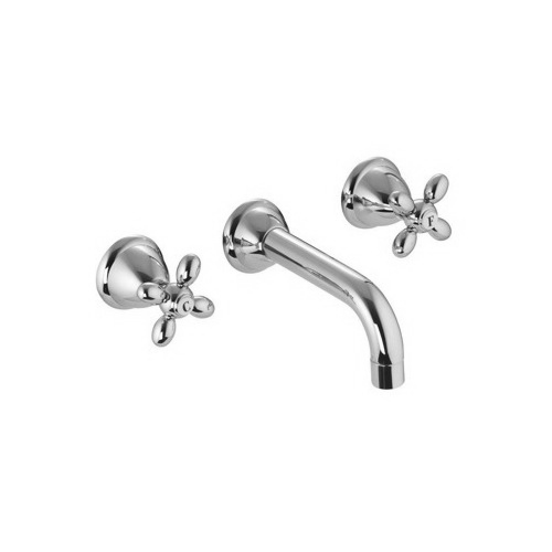 Bathroom Sink Faucet, Fima S5001/5/S2230, Wall Mounted Classic Three Holes Bathroom Sink Faucet With Short Spout S5001/5