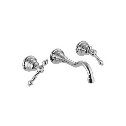 Bathroom Sink Faucet, Fima S5051/5/S2230, Wall Mounted Classic Three Holes Bathroom Sink Faucet With Short Spout S5051/5