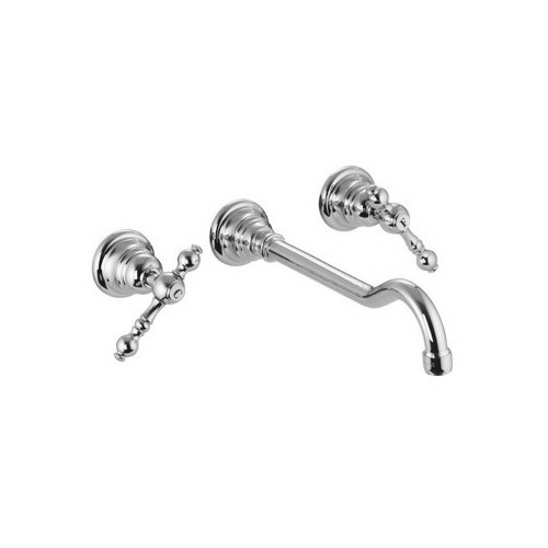 Bathroom Sink Faucet, Fima S5051L/5/S2230, Wall Mounted Classic Three Holes Bathroom Sink Faucet With Long Spout S5051L/5