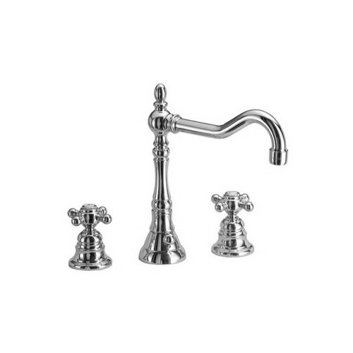 Bathroom Sink Faucet, Fima S5081, Classic 3 Holes Bathroom Sink Faucet With Swivel Spout S5081