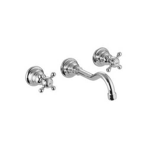 Bathroom Sink Faucet, Fima S5081/5/S2230, Wall Mounted Classic Three Holes Bathroom Sink Faucet With Short Spout S5081/5
