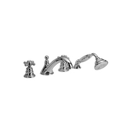 Deck Mount Tub Filler, Fima S5094, Classic Four Holes Deck Mounted Tub Faucet With Hand Shower S5094