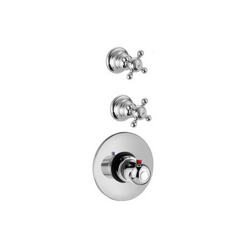 Thermostatic Shower Mixer, Fima S5113/2/S2262, Classic Built/In Thermostatic Mixer With Double Volume Control Handles S5113/2