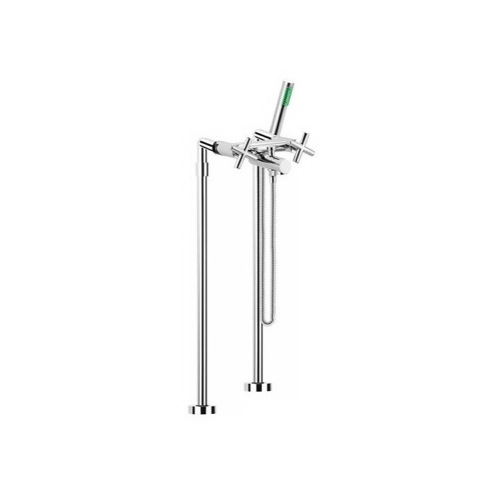 Tub Filler, Fima S5304/4, Floor Mounted Tub Filler On Risers With Hand Shower Set S5304/4