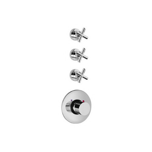 Thermostatic Shower Mixer, Fima S5333/3/S2263, Built/In Thermostatic Mixer With Triple Volume Control Handles S5333/3