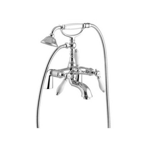 Clawfoot Tub Filler, Fima S5404/5, Deck Mounted Classic Tub Faucet With Hand Shower Set S5404/5