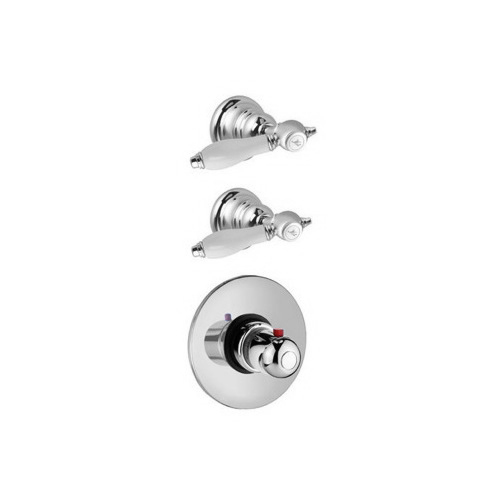 Thermostatic Shower Mixer, Fima S5433/2/S2262, Classic Built/In Thermostatic Mixer With Double Volume Control Handles S5433/2