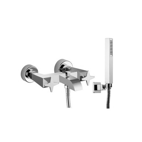 Tub Filler, Fima S5554, Wall Mounted Tub Faucet With Hand Shower S5554