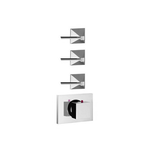 Thermostatic Shower Mixer, Fima S5573/3/S2263, Built/In Thermostatic Mixer With Triple Volume Control Handles S5573/3