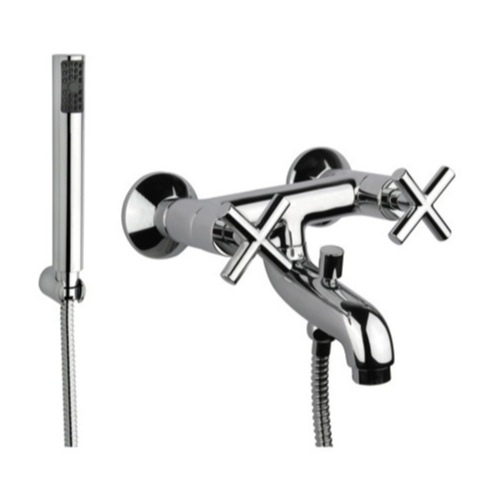 Clawfoot Tub Filler, Fiore 25051000.00, Polished Chrome Bath Mixer With Shower Set 25051000