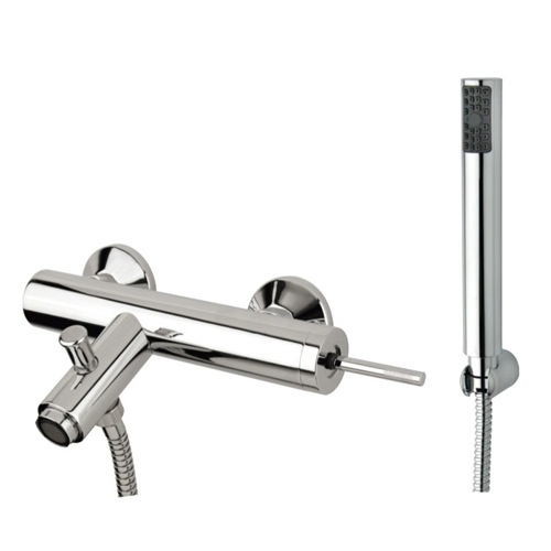 Tub Filler, Fiore 49CR5510, Polished Chrome Joystick Bath Mixer With Shower Set 49CR5510