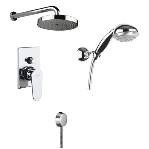 Bath-Shower Mixer, Fiore 75CR6519, Built-In Polished Chrome Shower Mixer With Diverter 75CR6519