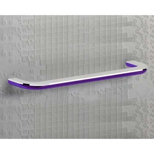 Towel Bar, Gedy 1421-55-32, Lilac and Chrome Rectangular 22 Inch Towel Bar 1421-55-32