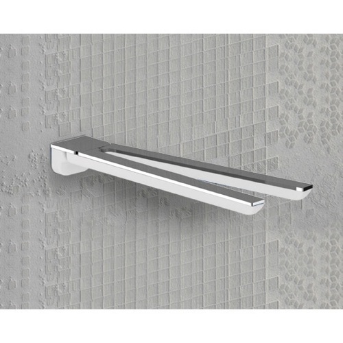 Towel Bar, Gedy 1423-23, White and Chrome 13 Inch Wall Mounted Double Swivel Towel Bar 1423-23