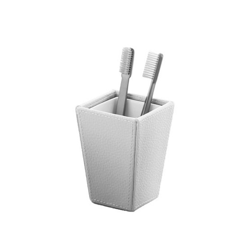 Toothbrush Holder, Gedy 1510, Square Faux Leather Toothbrush Holder 1510