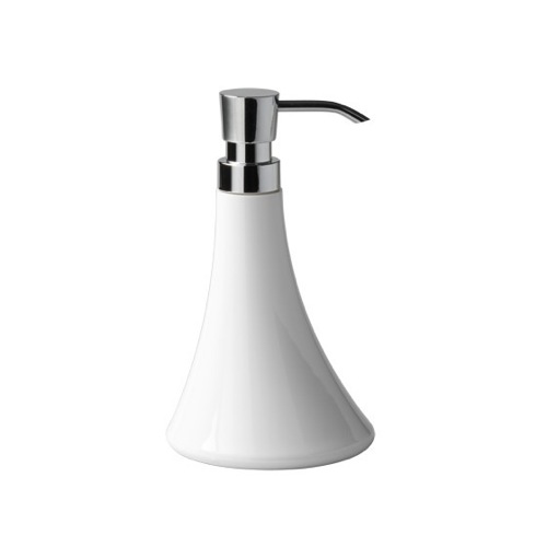 Soap Dispenser, Gedy 1780-02, White Round Soap Dispenser 1780-02