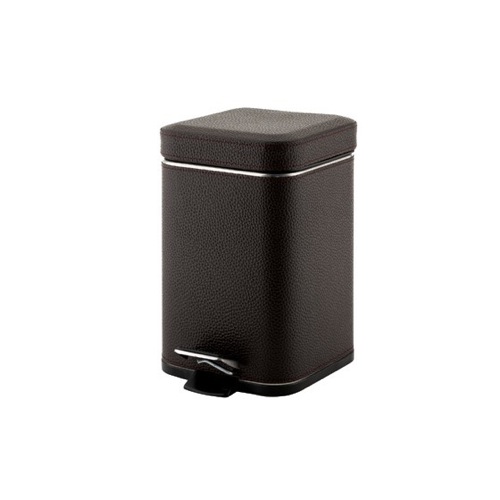 Waste Basket, Gedy 2209-19, Square Wenge Waste Bin With Pedal 2209-19