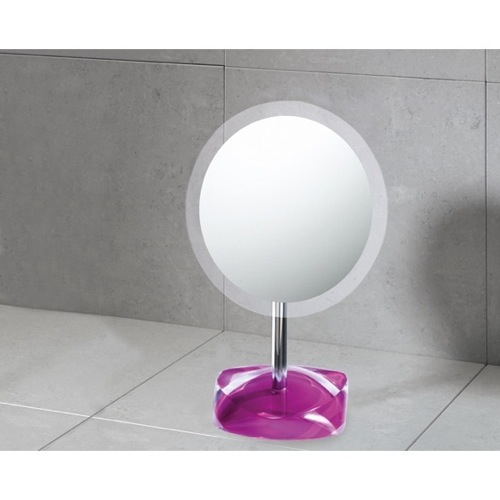 Makeup Mirror, Gedy 4607-53, Magnifying Mirror with Round Ruby Red Colored Base 4607-53