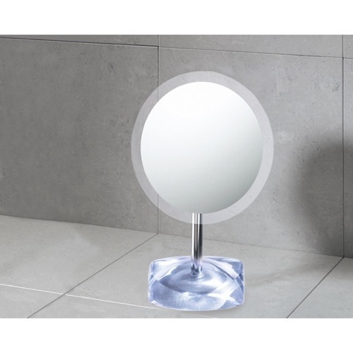 Makeup Mirror, Gedy 4607-73, Magnifying Mirror with Round Silver Colored Base 4607-73