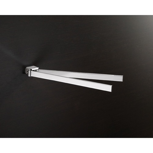 Swivel Towel Bar, Gedy 5423-13, 15 Inch Square Double Swivel Towel Bar In Polished Chrome 5423-13