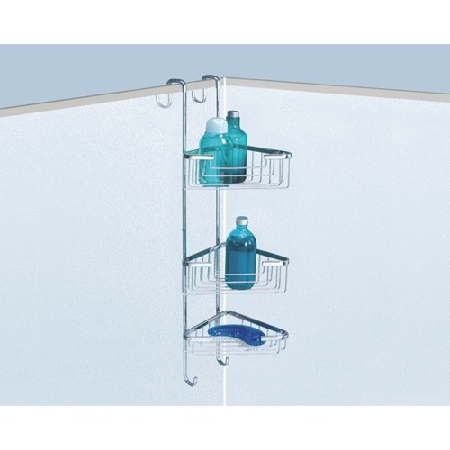 Shower Basket, Gedy 5686, Over-the-Door Corner Triple Shower Basket 5686-13