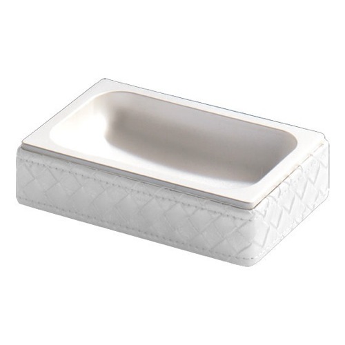 Soap Dish, Gedy 6711, Rectangle Faux Leather Soap Dish 6711
