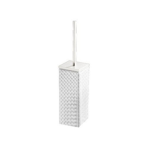 Toilet Brush, Gedy 6733, Square Faux Leather Toilet Brush Holder 6733