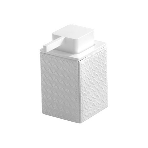 Soap Dispenser, Gedy 6780, Square Faux Leather Soap Dispenser 6780
