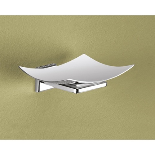 Soap Dish, Gedy 6911-01-13, Wall Mounted Curved Polished Chrome Soap Dish 6911-01-13