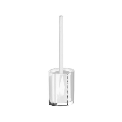 Toilet Brush, Gedy 7433, Oval Toilet Brush Holder with Crystals 7433