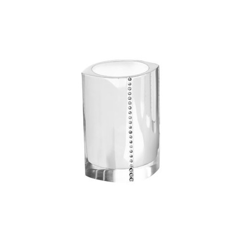 Toothbrush Holder, Gedy 7498, Oval Toothbrush Holder With Crystals 7498
