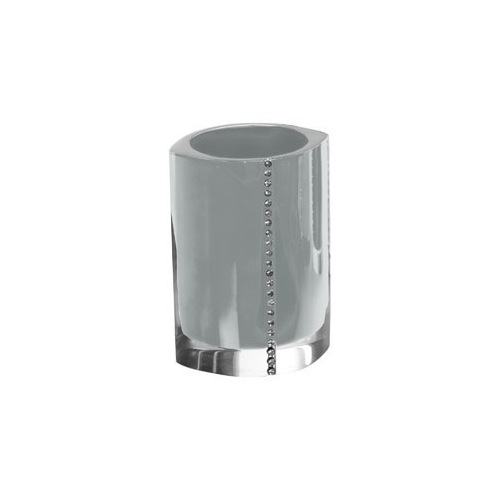 Toothbrush Holder, Gedy 7498-73, Silver Toothbrush Holder With Crystals 7498-73