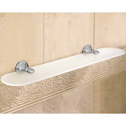 Bathroom Shelf, Gedy 7519-60-13, Frosted Glass Bathroom Shelf With Chrome Holder 7519-60-13